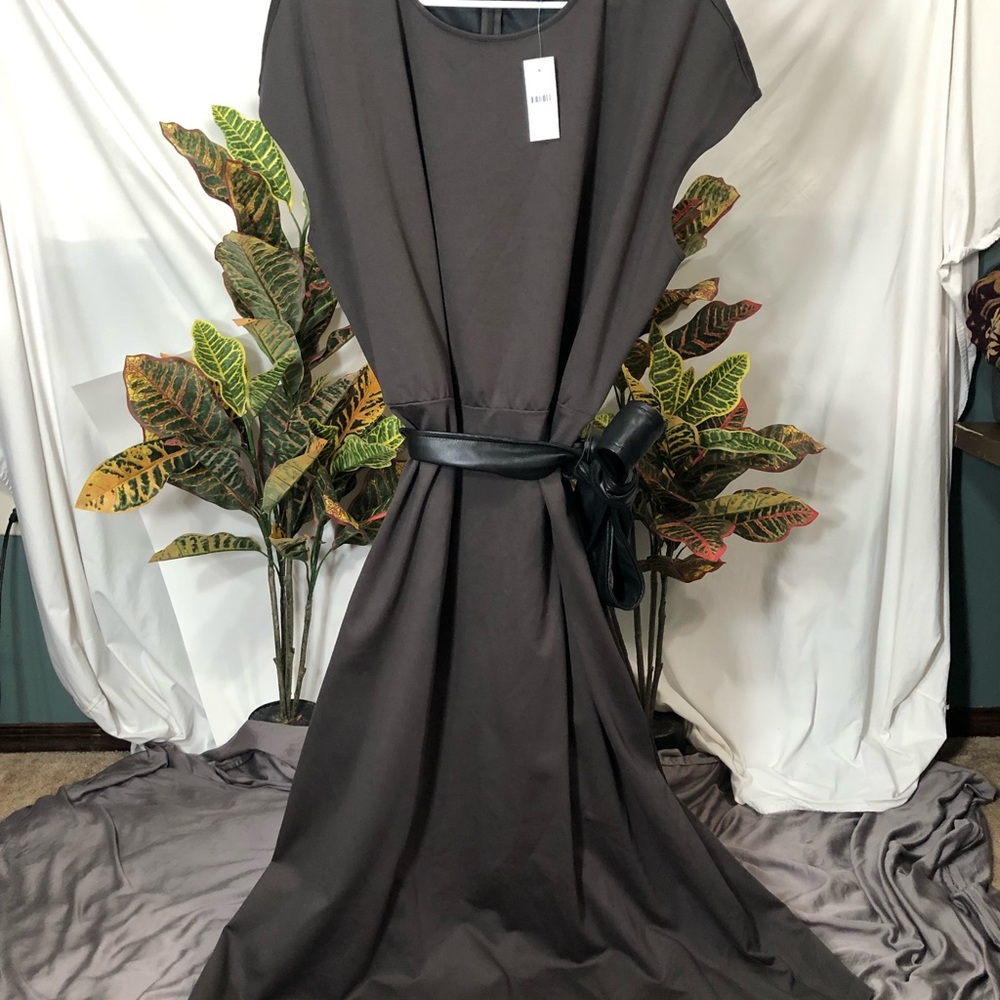Size XXL Anne Taylor midi dress with leather belt nwt